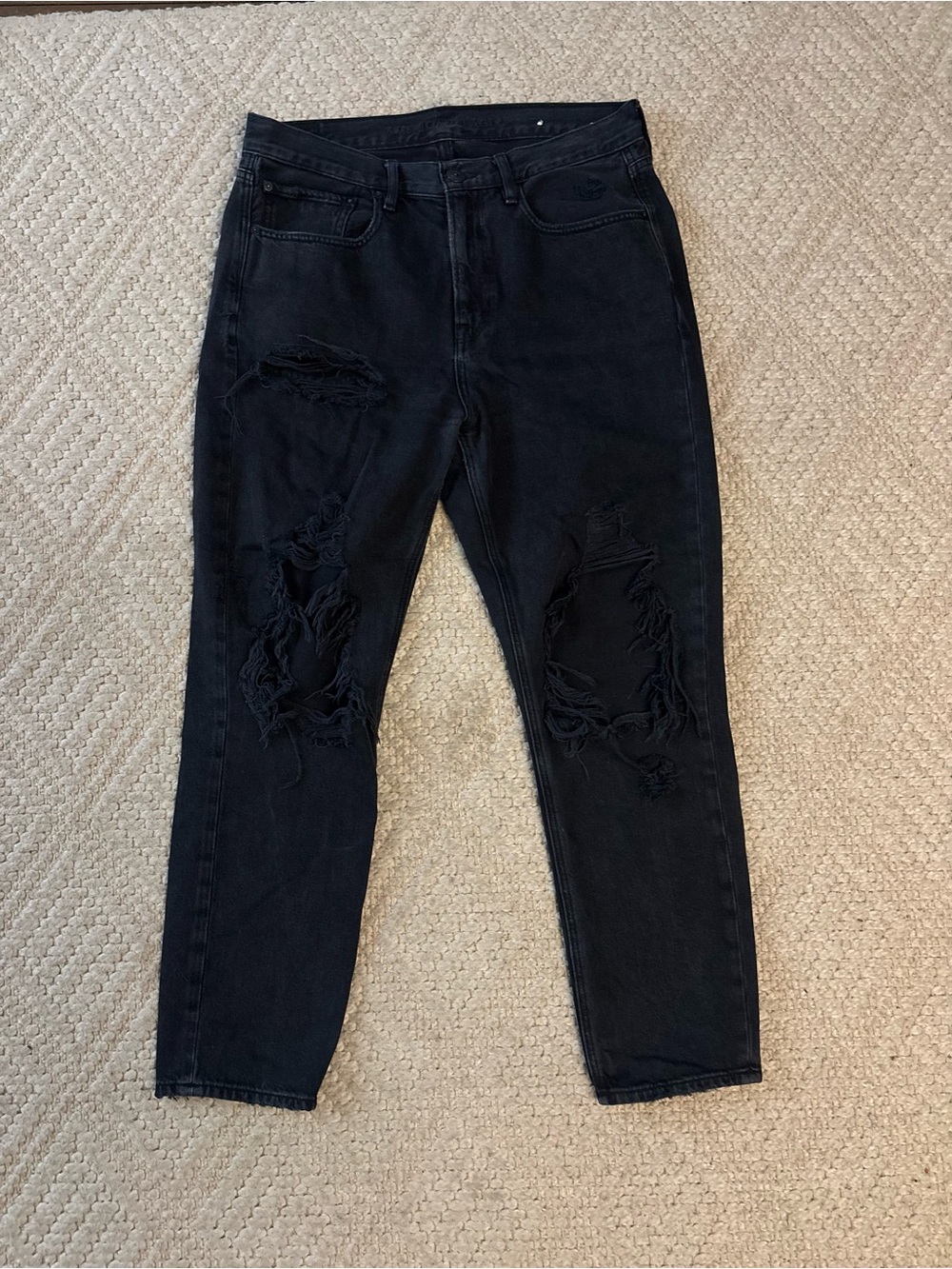 American Eagle Outfitters High-Rise Ripped Black Jeans